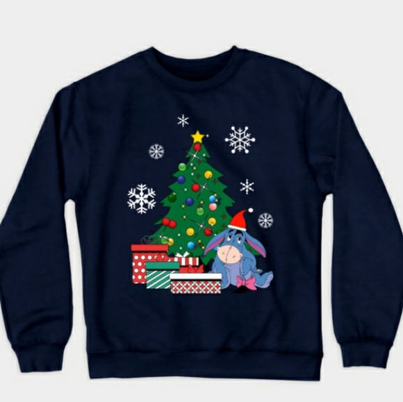 Festively Cute Eeyore Crew Neck Sweatshirt - Picture 1 of 2
